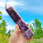 15cm Natural Amethyst Single Pointed Hexagonal Prism Crystal Wand Big Size Lapis Lazuili Tower Home Decoration Labradorite Craft