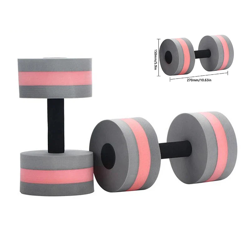 2pcs EVA Water Foam Floating Dumbbell Swimming Pool Water Weight Aerobics Automatic Float Aquatic Barbell Swim Fitness Dumbbell