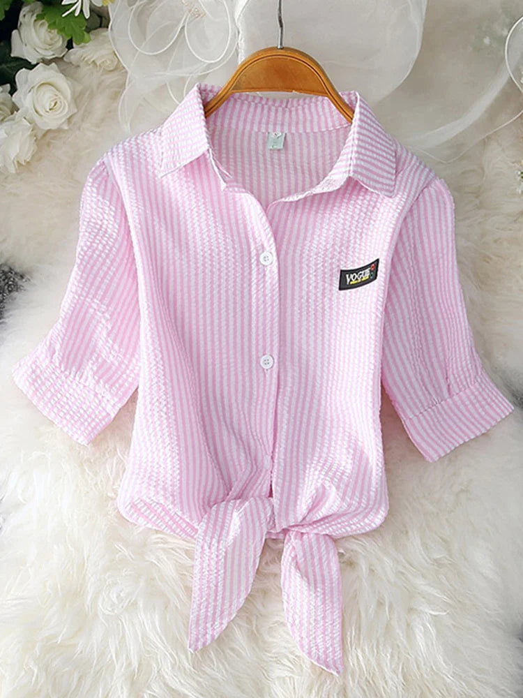 2025 New Womens Tops Fashion Women Summer Chiffon Blouse Short Sleeve Casual Shirt White Ropa Mujer Blusas Feminino