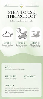 6 Pairs SADOER Fruits Foot Mask Moisturizing Foot Peeling Mask Exfoliating For Feet Spa Pedicure Exfoliant Feet Skin Care