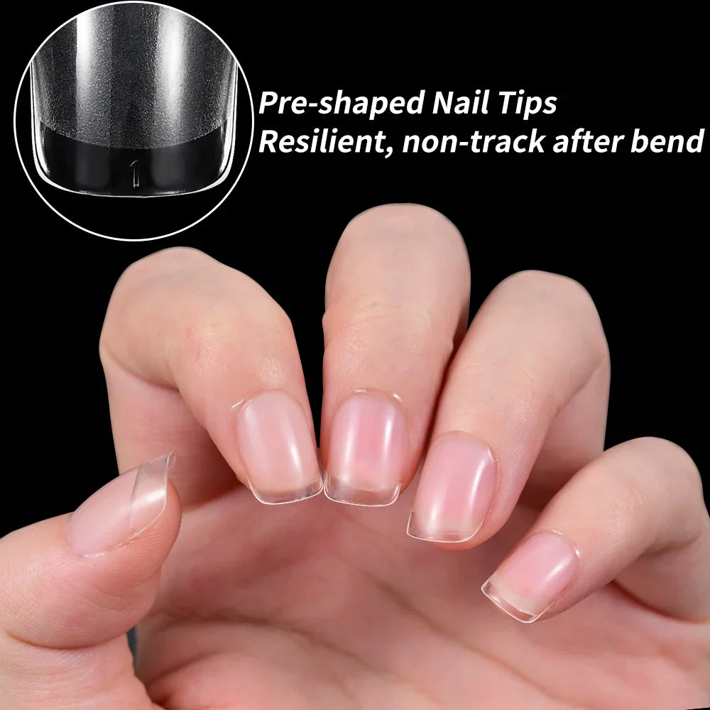 240pcs XS Fake Nails Short Square/Almond False Nail Tips Half Matte Acrylic Square Fingernails DIY For Manicure Extension Tools