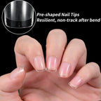 240pcs XS Fake Nails Short Square/Almond False Nail Tips Half Matte Acrylic Square Fingernails DIY For Manicure Extension Tools