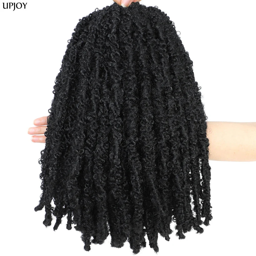 Butterfly Locs Crochet Hair 12 inch Handmade Butterfly Soft Locs Crochet Hair Extensions Synthetic Braiding Hair 12Strands/pack