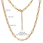 5pcs 45+5cm plated Gold Stainless Steel Link Chains Oval Bulk Necklaces Jewelry Adjustable Chains Wholesale Chokers DIY Crafts