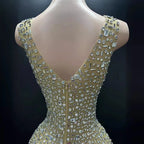 Diamonds Wedding Dress for Women Goddess Senior Photoshoot Props Homecoming Celebrate Birthday party dress New Year's Dress