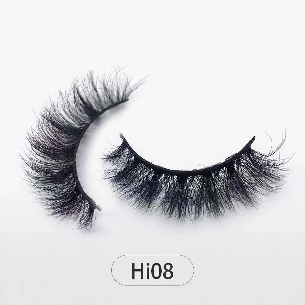 Dropshipping Reuseable Natural Long 12-15mm 3D Faux Mink Lashes Fluffy Volume False Eyelashes Cruelty Free Wispy Makeup Lashes