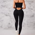 Anti Slip Strip Strapless Sports Jumpsuit Featuring Backless Lifting Hip Lifting To Shape Body Fit Snugly Yoga Fitness Underwear