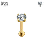 ASTM F136 Titanium 2/2.5/3/4mm CZ Labret Stud 16G Tragus Helix Cartilage Conch Flatback Earlobe Piercing Body Jewelry