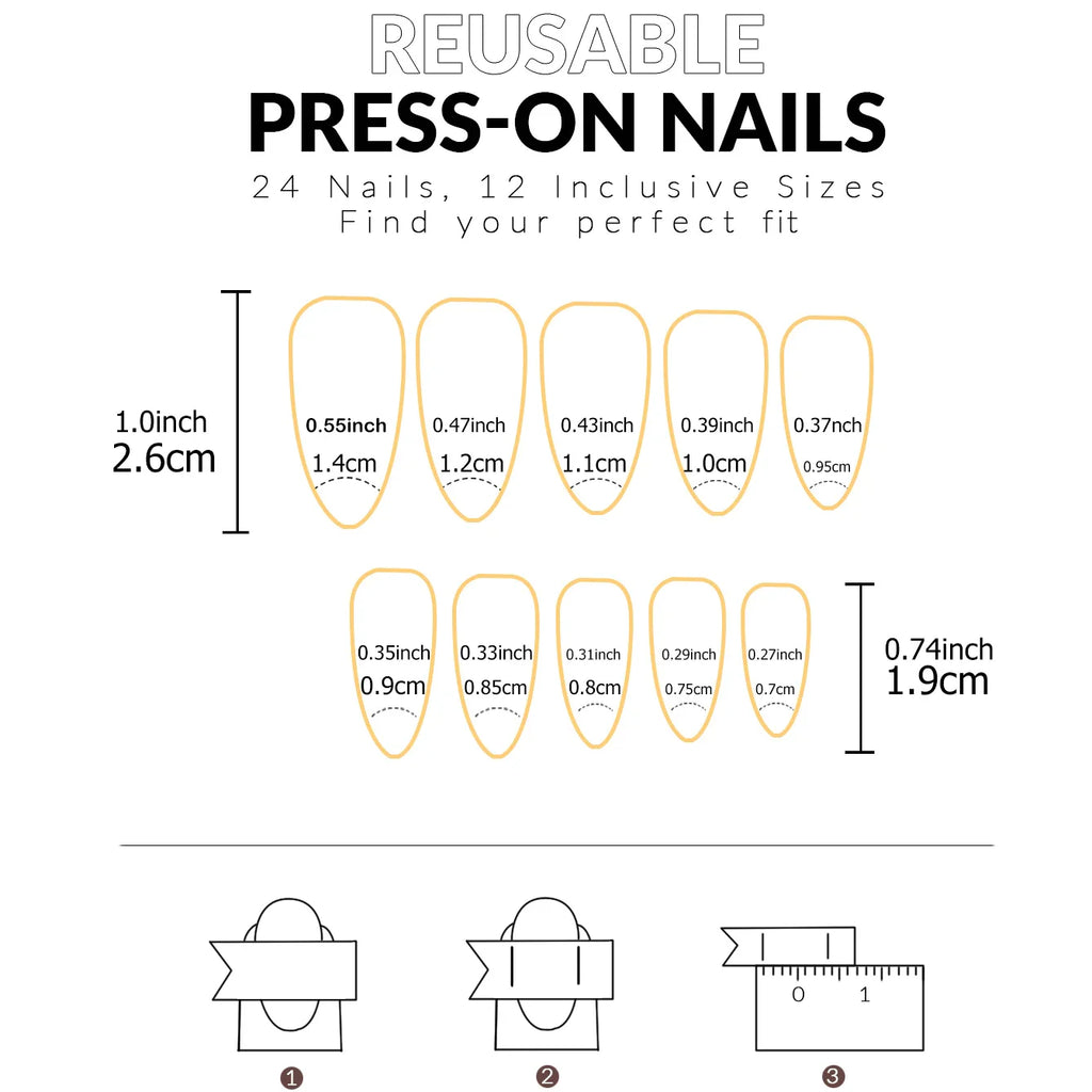 ARTAUG 24PCS Press On Nails Short Almond Wine Red High Saturation Fake Press On Nails  Korean Press On Nails Valentine'S Day