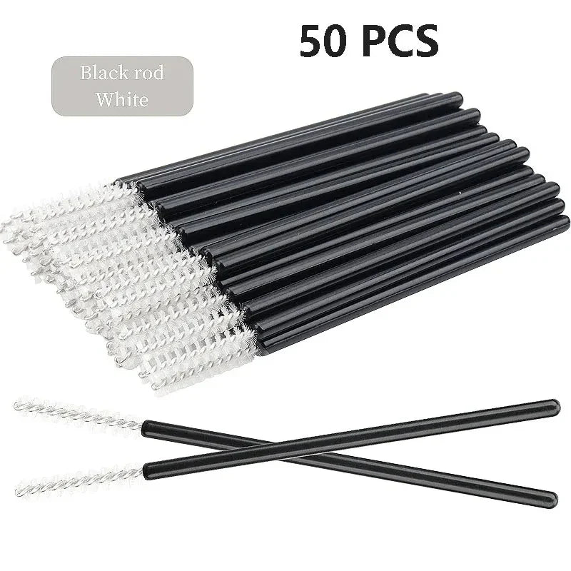 50pcs Grafted eyelashes Single color disposable eyelash brush Spiral eye Makeup Eyelash curler makeup brush cosmetic tools