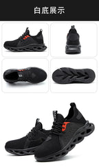 48 Size Steel Toe Cap Light Breathable Sneaker For Men Unisex Work Safety Shoes  Anti-smash And Anti-puncture Safety Sneakers