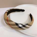 Classic Elegant Double Layer Korean Style Striped Plaid Hairband Hair Accessories For Women