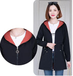 Double-Sided Trench Coat Women 2023New Fashion Spring Autumn Clothes Hooded Mid-Length Windbreakers Female Outerwear Casual Tops