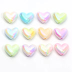 10pcs 15x17mm Macarons ABS Spacer Beads Gradients Heart Acrylic Beads For Diy Jewelry Making Bracelet Necklace Earrings Pendant