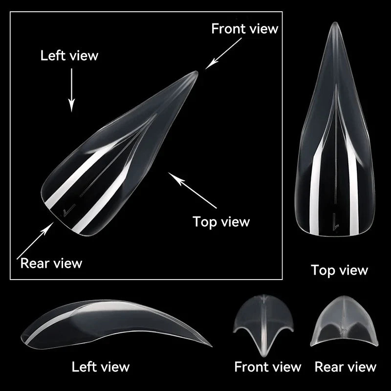 140Pcs 3D False Nails Press On Nails Extenison Tips Bendable Dual Form Full Cover DIY Nail Art Manicure Decoration Fake Nail Tip