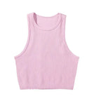 DIY Print Customize Sleeveless Vest Women's Summer High Waist Short Crop Top Fitness Running Yoga Clothes Slim Fast Dry Clothes