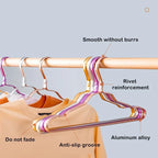 10pcs Aluminum Alloy Clothing Hanger Golden Durable Domestic Coat Supplies Organizer Wardrobe Organizer Clothing Storage Rack