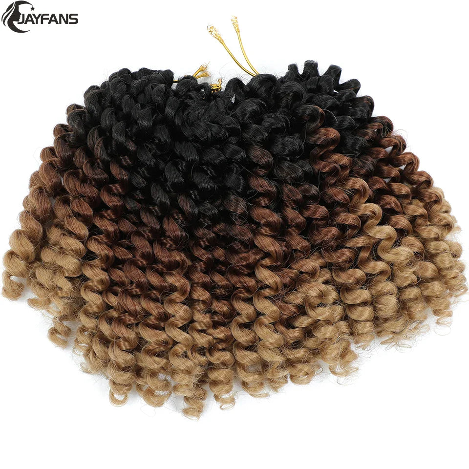 1- 5 Packs 8 inch Jumpy Wand Curl Jamaican Bounce Crochet Hair Natural Black Wand Curls Crochet Hair Short Curly Crochet Braids