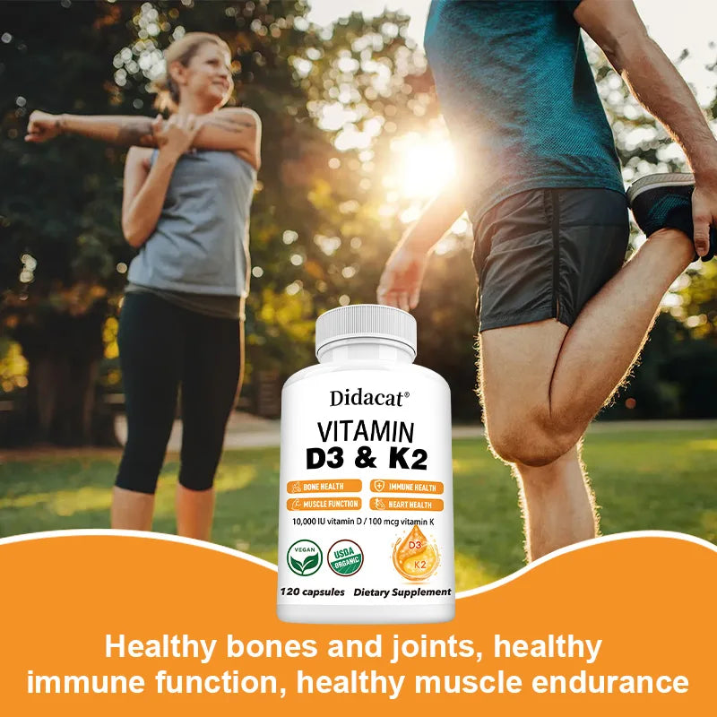 D3 & K2 Vitamins Supplement - Supports Heart, Bone, Muscle, Immune & Joint Health, 10,000 IU Vitamin D & 100mcg Vitamin K