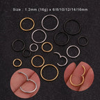 1PC Stainless Steel Simple Classic Round Circle Hoop Earrings For Women Men Punk Smooth 6-16mm Huggie Earring Piercing Jewelry