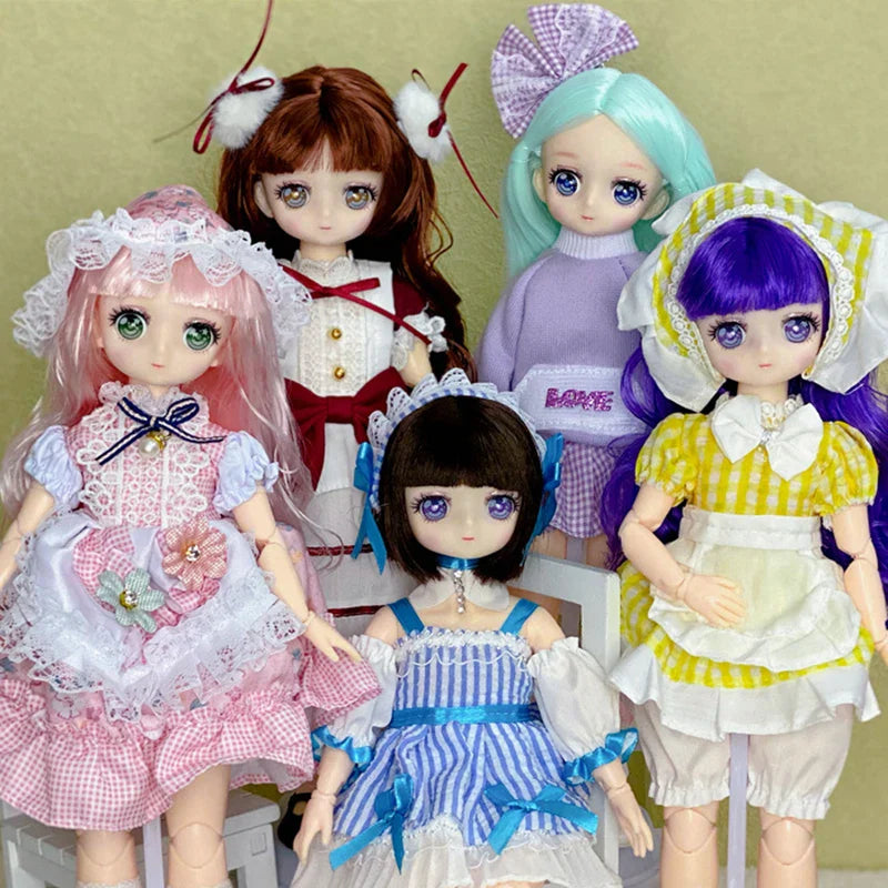 30cm Two-dimensional Doll Comic Face 1/6 Bjd Doll or Dress Up Clothes Children's Girl Birthday Gift Toys Kids Toys