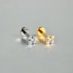 1PC ASTM F136 Titanium Flower CZ Labret Stud Internal Thread Piercing Lip Stud Daith Conch Earring Piercing Jewelry Wholesale