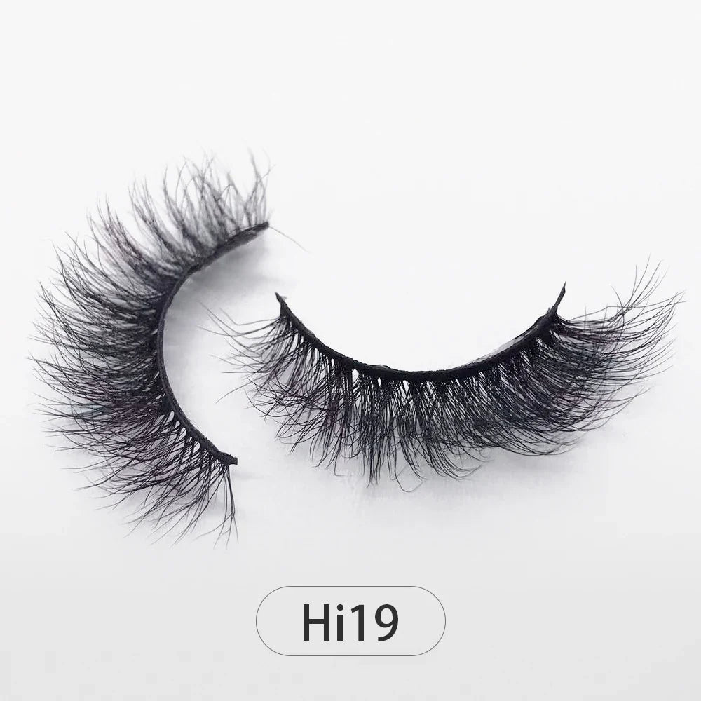 Dropshipping Reuseable Natural Long 12-15mm 3D Faux Mink Lashes Fluffy Volume False Eyelashes Cruelty Free Wispy Makeup Lashes