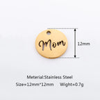 5pcs/Lot Making Mother's Day Unique Gift Pendants Stainless Steel Hollow Mom Letter Charms For Necklace Bracelet Accessories DIY