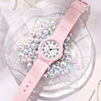Casual Exam Watch Silicone Strap Simple Women Watch Student Ladies Quartz Wristwatch Waterproof Round Small Dial Clock for Girls
