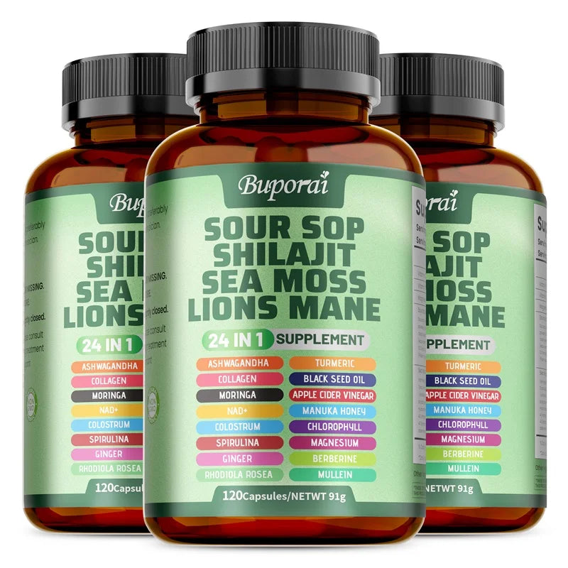 24-In-1 Soursop Supplement - Improve Skin Health, Anti-oxidation, Promote Digestion, Intestinal Detoxification