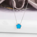 7 colors classic simple five-leaf flower pendant necklace natural stones clover Choker Chain for women party daily wear jewelry