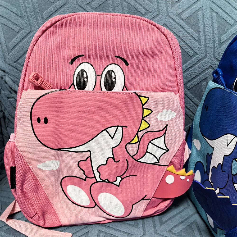 2023 New Kindergarten Backpack Personalized Name Children's Cartoon Dinosaur Cute Backpack Customized Children's Day Gift Bags