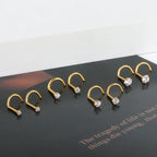 1PC Titanium 18G /20G 1.5/2/2.5/3mm Zircon Gem Nose Stud Piercing Screw Prong CZ Nostril Earring Nariz Piercings Sexy Jewelry
