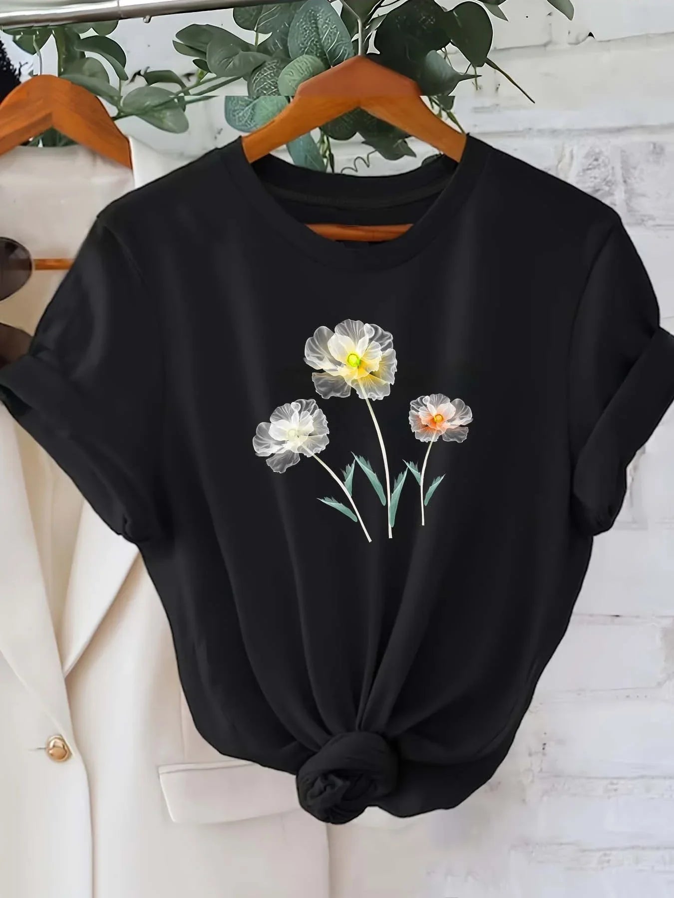 Comfortable Casual Top for Spring Summer Trendy Street Style Summer Short Sleeved Harajuku Streetwear Tops Tee Aesthetic Clothes