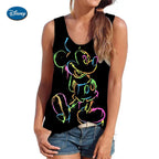 2024 New Style vest For Women Disney Mickey Mouse Print Female Oversized vest top Summer Women Clothing Sleeveless Fashion