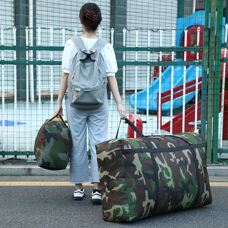 Camouflage Luggage Moving House Big Bag Thick Waterproof Oxford Cloth Moving Artifact Large Woven Storage Men's Travel Bag 180L
