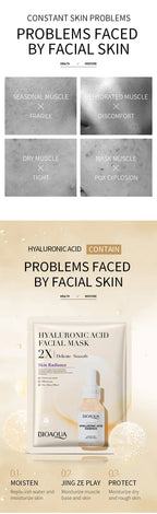 20 Pieces BIOAQUA Centella Collagen Vitamin C Facial Mask Moisturizing Refreshing Sheet Masks Hyaluronic Acid Skin Care Products