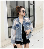 Cotton Denim Coat Women Lace Spring Autumn Ropa Cardigan Jeans Maxi Punk Gothic Bomber Jacket Windbreaker Y2k Jackets Korean