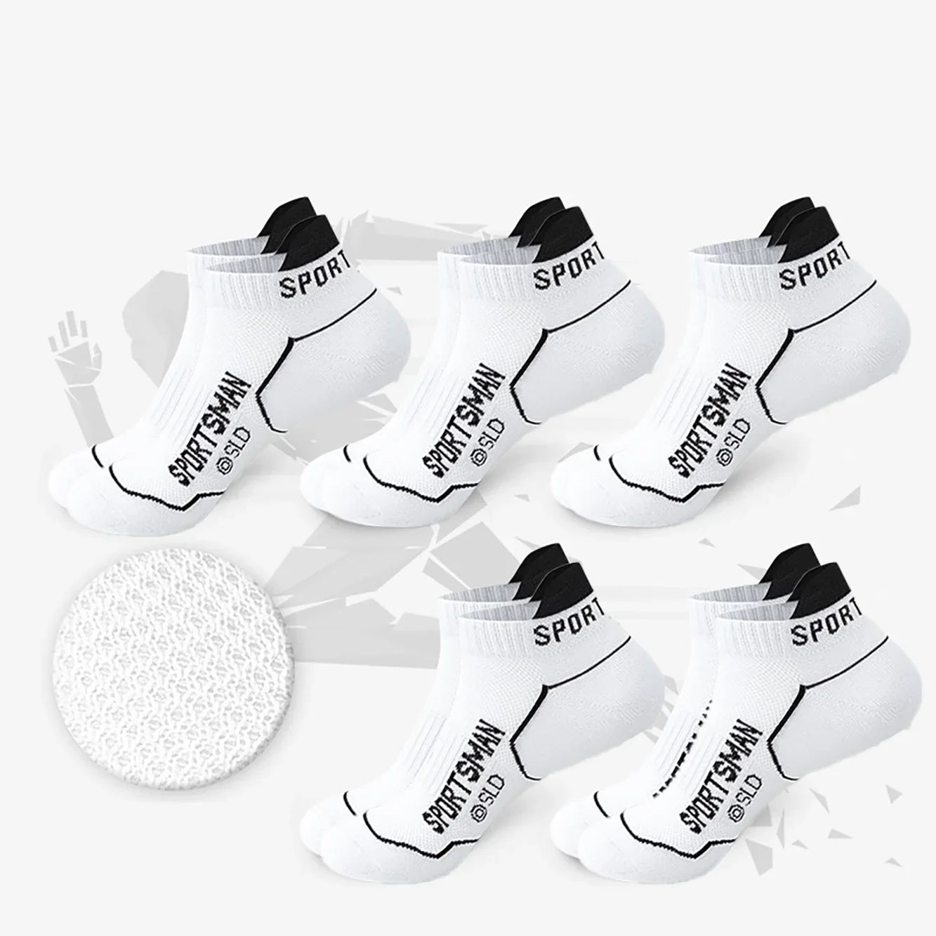 5 Pairs sport Socks High Quality  Men's Summer Man Short Socks Breathable Ankle Socks Cotton Black Thin Cut Run Men Socks