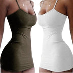 Durable Suspender Dress Skin-friendly Easy Cleaning Fashion Sheath Dress  Nylon Dress for Anniversary