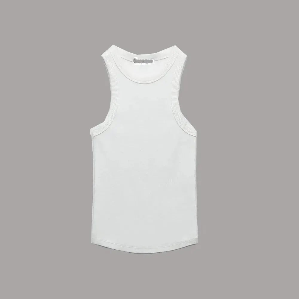 BMURHMZA Fashion New Water Wash Rib Simple Retro Workwear Women's Tank Top