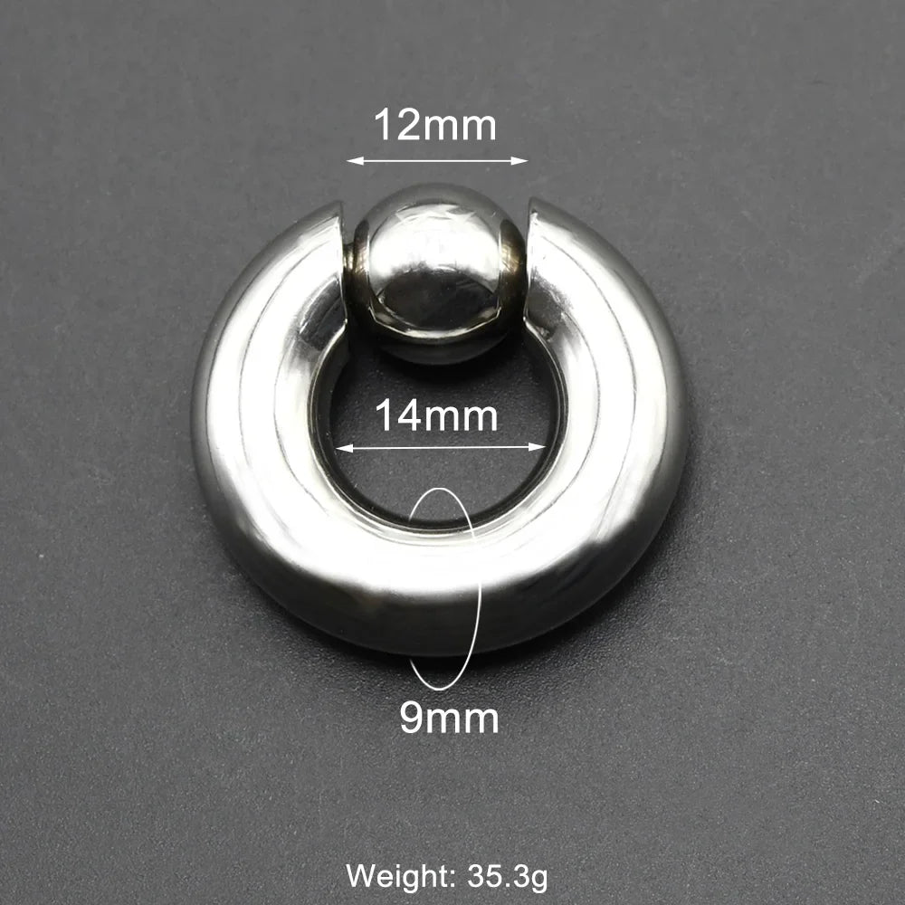 1Pc Large Gauges Stainless Steel CAPTIVE SPRING BEAD RING for Septum Piercing BCR Nose Ring Hoop Expander Earlobe Earrings 00G
