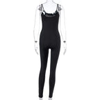 Dulzura Solid Bodycon Strap Jumpsuit For Women Bodycon Sexy Streetwear Fall Winter Skinny Rompers Sportswear Wholesale Items