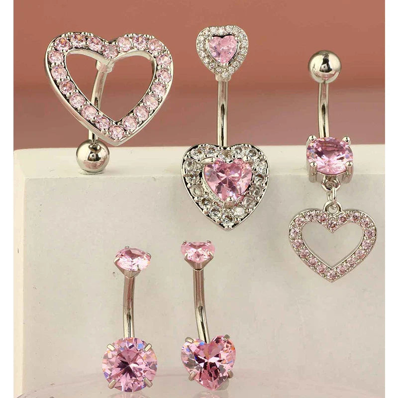 5PCS Cute Dangle Belly Ring Pack 14G Navel Piercing Bulk Sexy Belly Ring Set Belly Button Ring Lot Pircing Ombligo Jewelry