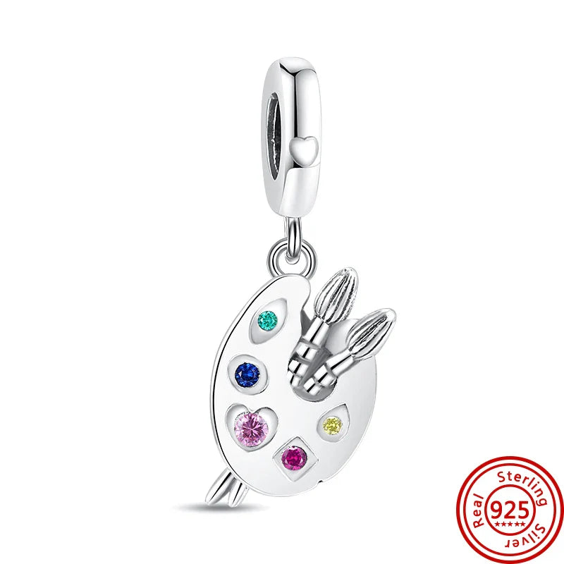 Authentic 925 Sterling Silver Sparkling Aries Leo Scorpio 12 Zodiac Signs Constellation Charm Beads Fit Pantaro Bracelet Jewelry