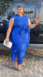 EGRM Miyake Solid Pleated French Three-dimensional Fungus Edge Cake Dress Women's Loose Long Dresses 2025 Summer New 6R8109