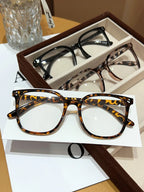 1Pc/3Pcs/4Pcs/6Pcs European and American Classic Popular Square Frame Glasses Set Men's and Women's Fashion Glasses