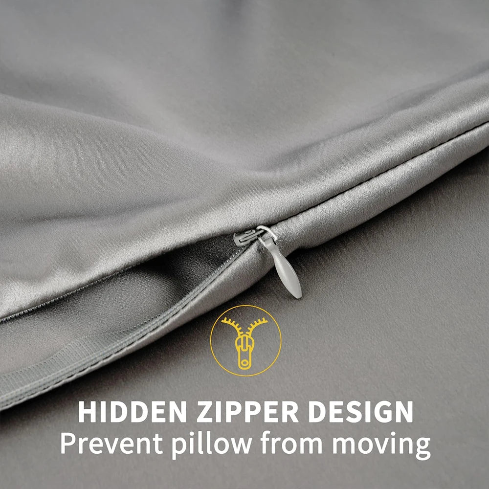 100% Natural Mulberry Silk Pillowcase with Hidden Zipper Double Sided Pure Silk Pillow Case Touch Soft &Cool Suitable for Summer