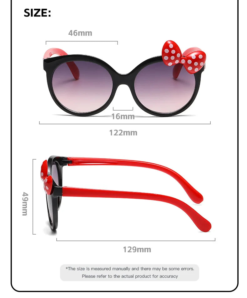 Disney Minnie Mouse Girls Sunglasses Figure Anime Kawaii UV Protection Summer Sunglasses Cute Funny Glasses Toys Birthday Gift