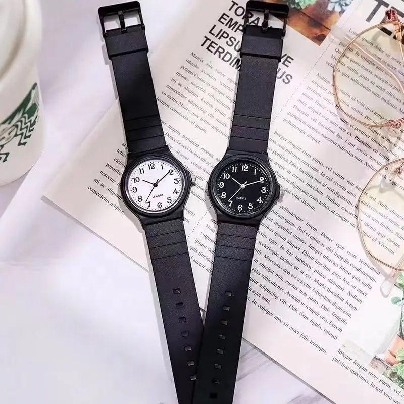Casual Exam Watch Silicone Strap Simple Women Watch Student Ladies Quartz Wristwatch Waterproof Round Small Dial Clock for Girls